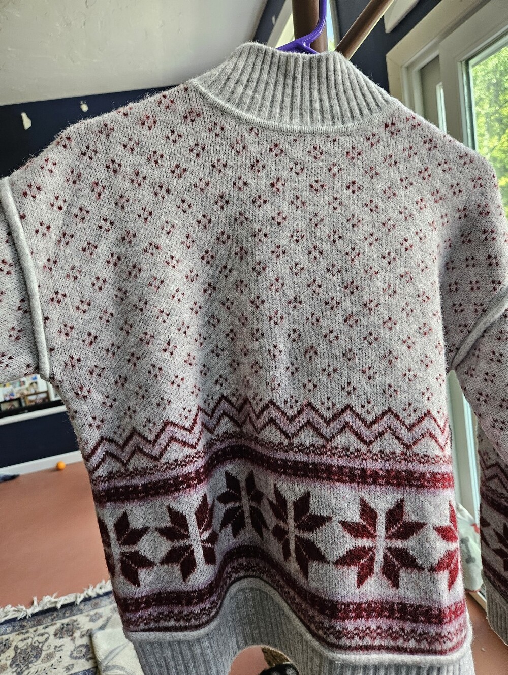 Marled Cream Sweater with Pink Speckle Knit